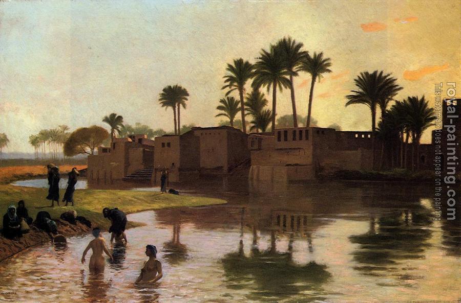 Jean-Leon Gerome : Bathers by the Edge of a River